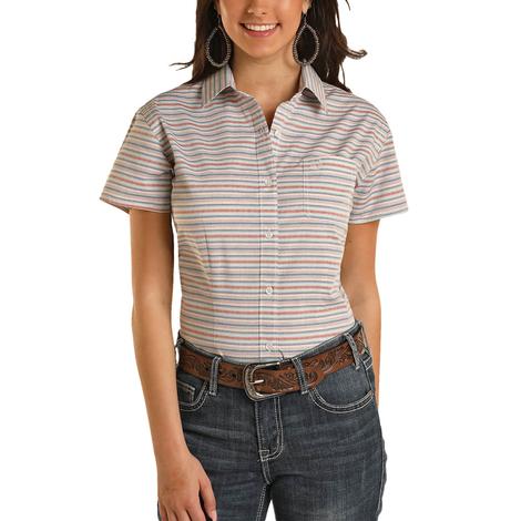 Panhandle Serape Stripe Long Sleeve Women's Shirt