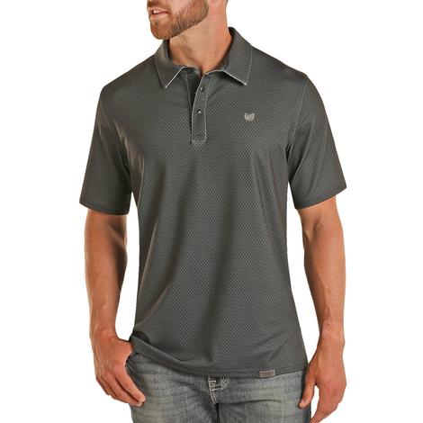 Panhandle Ditzy Geo Charcoal Men's Short Sleeve Polo Shirt