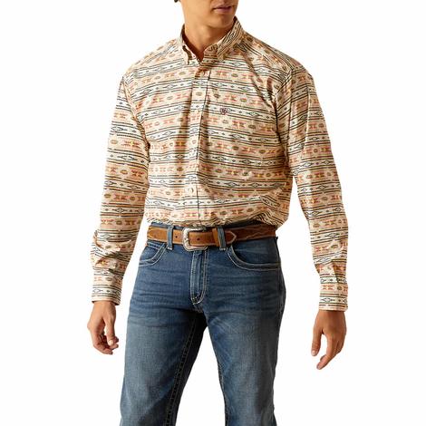 Ariat Casual Series Timothy Blush Printed Long Sleeve Buttondown Men's Shirt
