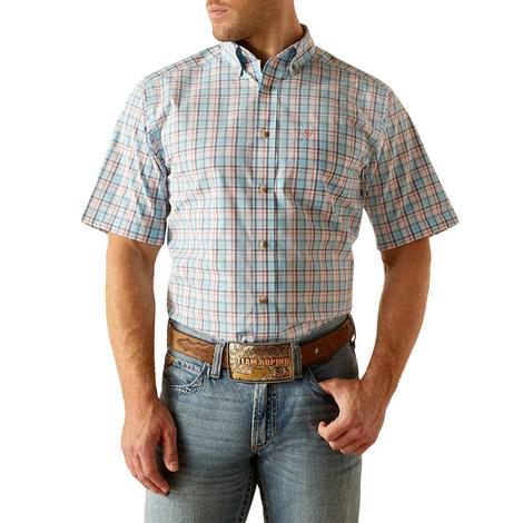 Ariat Karson Pro Series Sky Men's Short Sleeve Buttondown Shirt