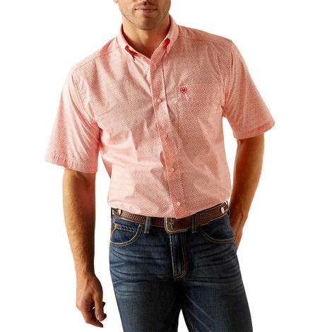 Ariat Kamden Casual Series Coral Men's Short Sleeve Buttondown Shirt