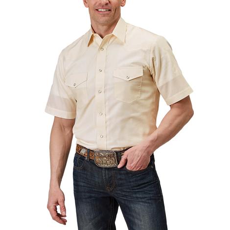 Roper Ivory Western Yoke Short Sleeve Pearl Snap Men's Shirt