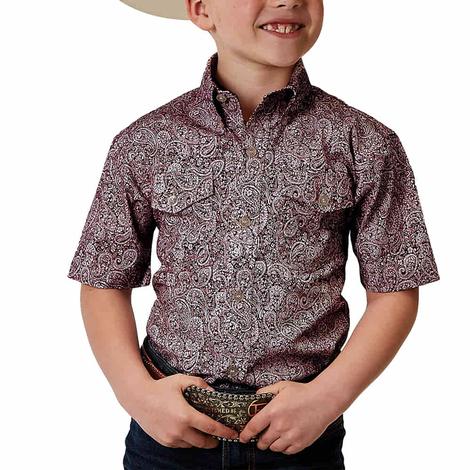 Roper Amarillo Colllection Printed Short Sleeve Buttondown Boy's Shirt