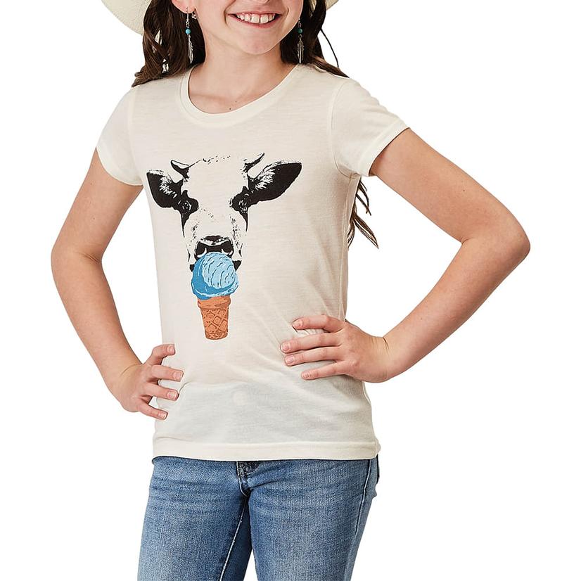  Roper Graphic Cow Ice Cream Short Sleeve Girl's T- Shirt