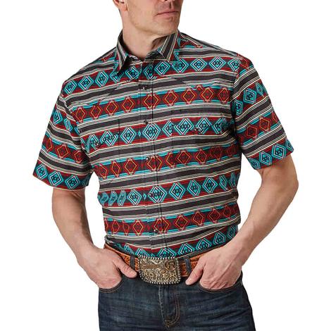 Roper Aztec Printed Short Sleeve Pearl Snap Men's Shirt