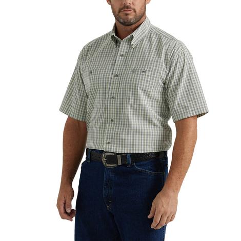 Wrangler Men's Green George Strait Collection Short Sleeve Shirt