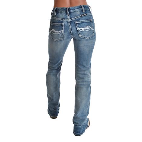 Cowgirl Tuff Women's Selvedge Denim Natural Waist Bootcut Jeans