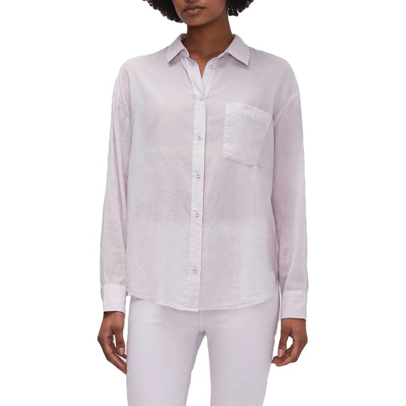  7 For All Mankind Lilac Classic Button- Down Women's Shirt