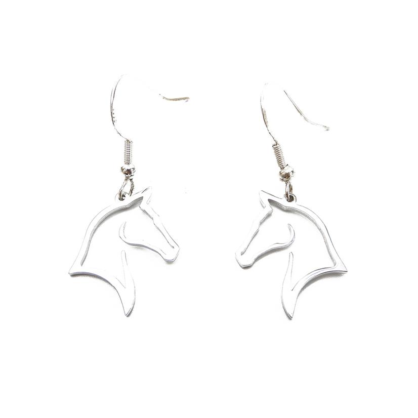  Lilo Collections Silver Indy Horse Profile Earrings