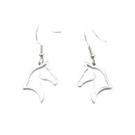 Lilo Collections Silver Indy Horse Profile Earrings