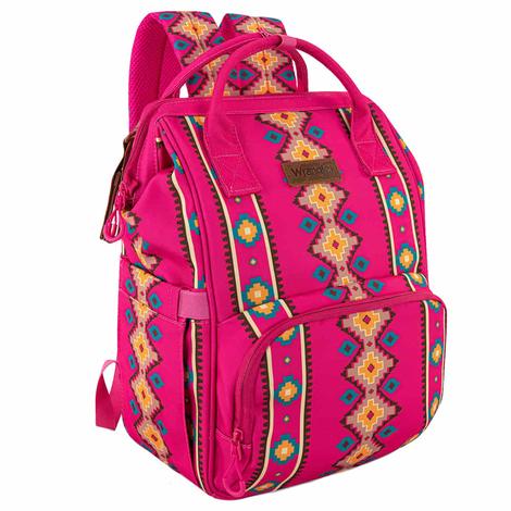 Wrangler Aztec Printed Callie Backpack In Hot Pink