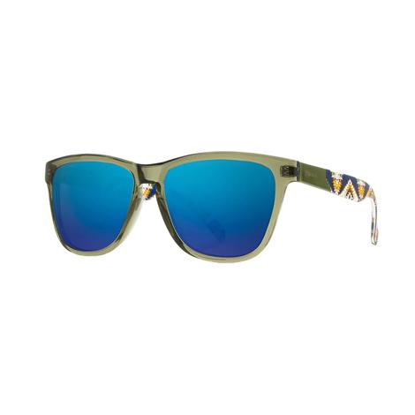 Shwood Pendleton Collection Kegon Emerald Crystal Navy Mission Trails Blue Mirror Sunglasses