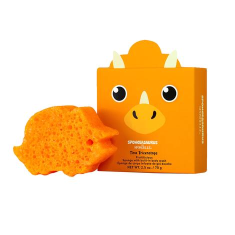 Spongelle Sponge Dinosaurs - Tina Triceratops In Orange