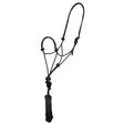 Mustang Economy Mountain Rope Halter with Lead BLACK/WHITE
