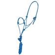 Mustang Economy Mountain Rope Halter with Lead BLUE/LIME