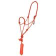 Mustang Economy Mountain Rope Halter with Lead ORANGE/BLACK