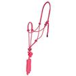 Mustang Economy Mountain Rope Halter with Lead PINK/BLACK