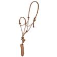 Mustang Economy Mountain Rope Halter with Lead TAN/BROWN