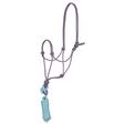 Mustang Economy Mountain Rope Halter with Lead TURQ/RASPBER