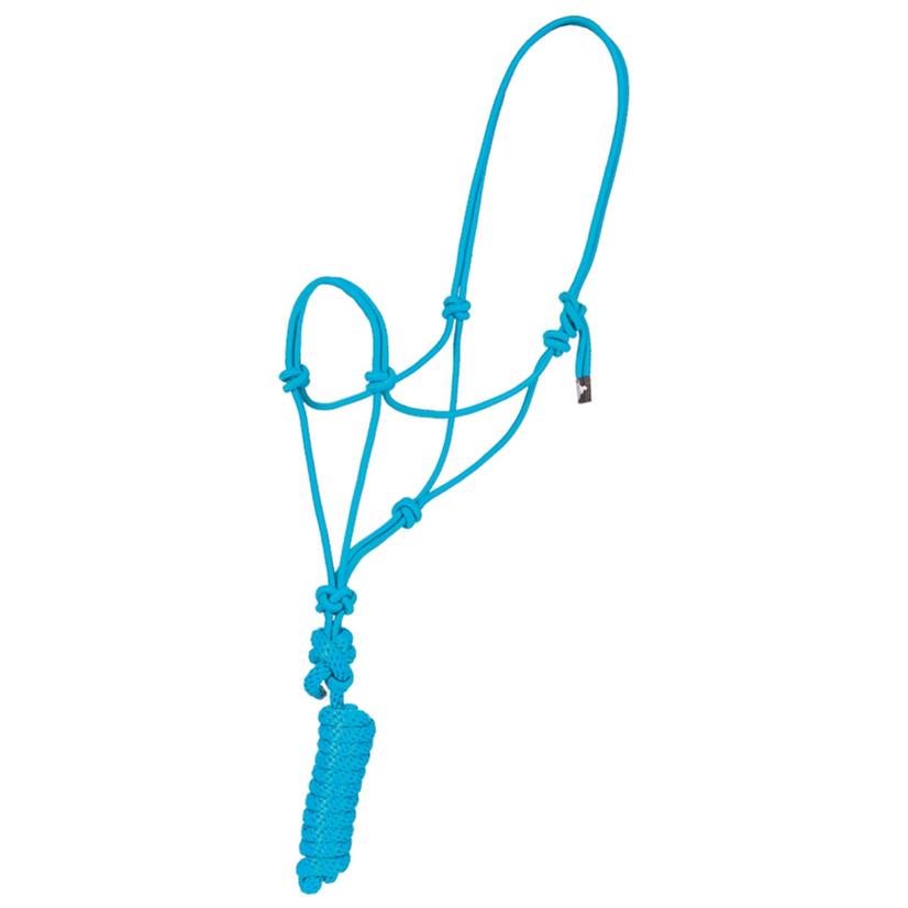 Mustang Economy Mountain Rope Halter with Lead TURQUOISE