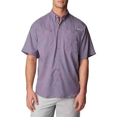 Columbia Super Tamiami Short Sleeve Granite Purple Men's Shirt
