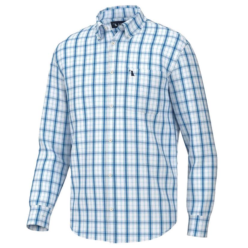  Local Boy Outfitters Men's Blue Hutto Long Sleeve Button- Down Shirt