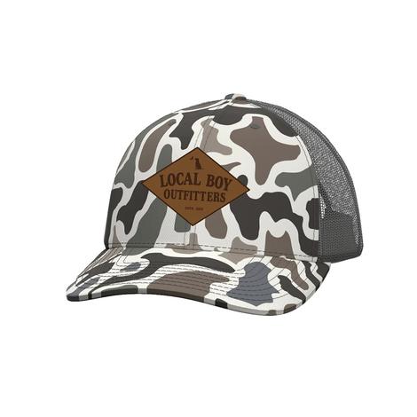 Local Boy Outfitters Youth Camo Founders Leather Patch Trucker Hat