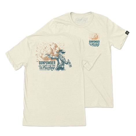 Cowboy Cool Gunpowder And Whiskey Graphic Short Sleeve Tee In Natural