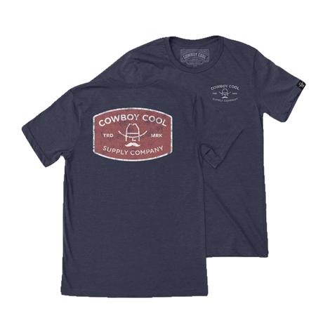Cowboy Cool Buckle Graphic Short Sleeve Tee In Heather Midnight
