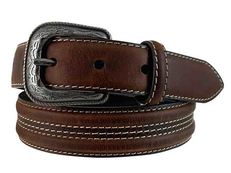 Roper Brown Leather Conchos Stitched Boy's Belt