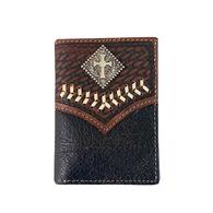 Roper Brown with Cross Detail Men's Trifold Wallet
