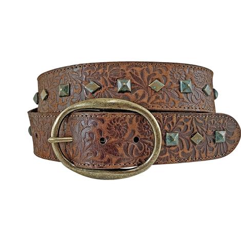 Roper Buffalo Leather Studded Women's Belt