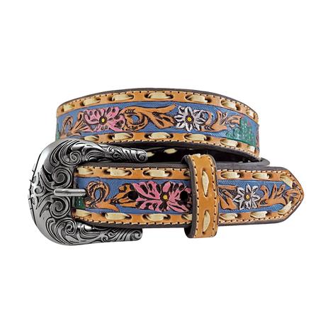 Roper Tooled and Painted Genuine Leather Girl's Belt