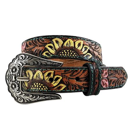 Roper Sunflower Tooled and Painted Girl's Belt