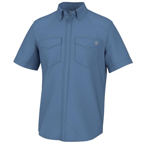 Huk Diamond Back Quiet Harbor Men's Short Sleeve Buttondown Shirt