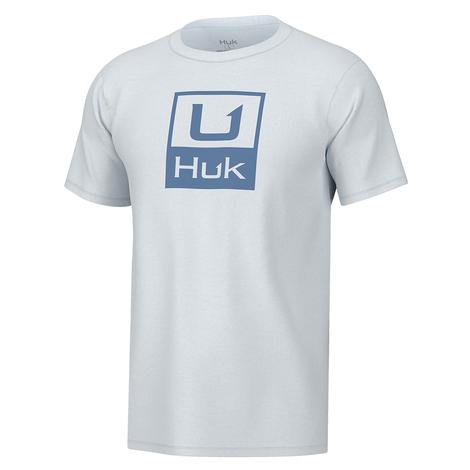 Huk Stacked White Logo Men's Short Sleeve Tee 