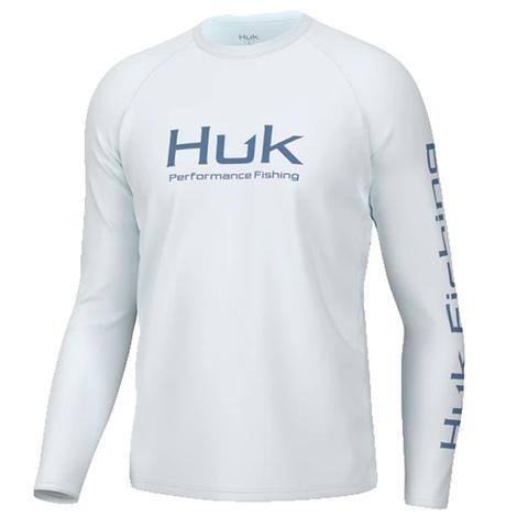 Huk Vented Pursuit White Long Sleeve Men's Shirt