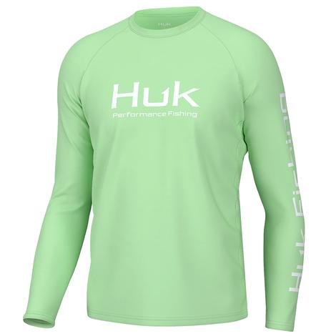 HUK Vented Pursuit Long Sleeve Graphic Patina Green Men's Shirt
