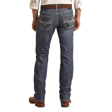 Rock & Roll Men's Jeans Two Toned Embroidered Revolver