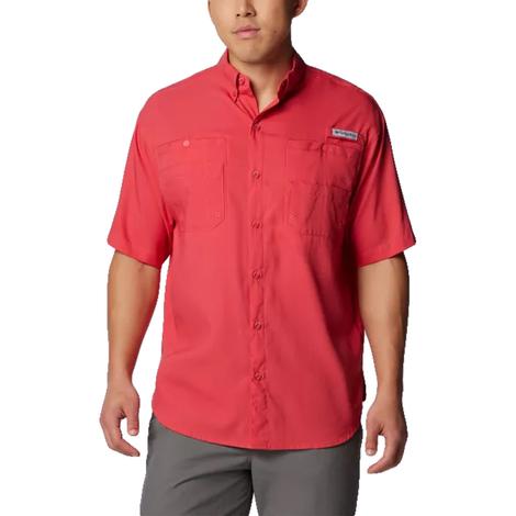 Columbia Sunset Red Super Tamiami Short Sleeve Men's Shirt