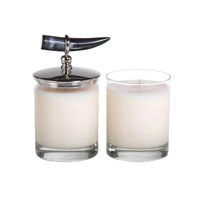  Zodax Cote D ' Ivoire Tobacco Flower Scented Candle With Horn Lid