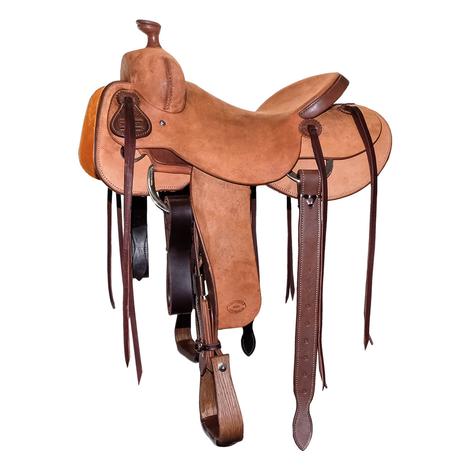 STT Will James Full Natural Roughout with Round Skirt Saddle
