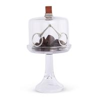 Vagabond House Glass Dome Stand With Leather Knob-Short