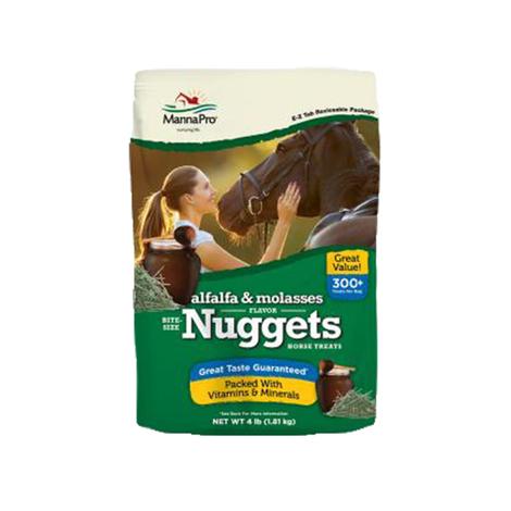 MannaPro 4lb Bag Bite-Size Nuggets Alfalfa and Molasses 