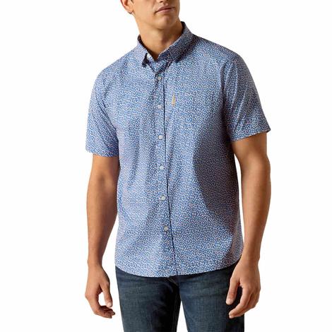 Ariat Melvin Stretch Short Sleeve Men's Shirt In French Fades