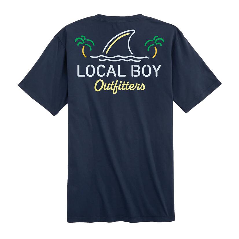  Local Boy Outfitters Men's Blue Shark Fin T- Shirt