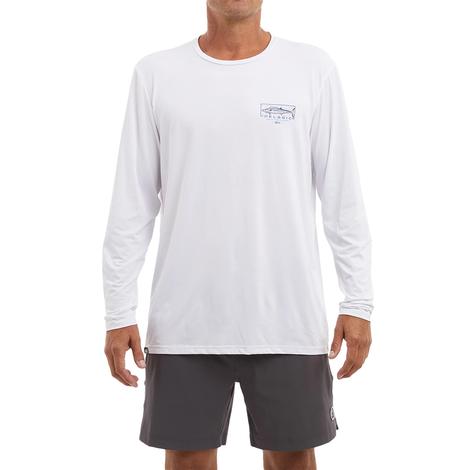 Pelagic White Wahoo Mind Stratos Long Sleeve Men's Shirt