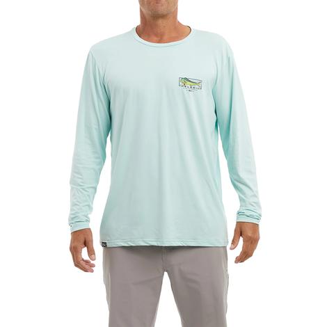Pelagic Turquoise Mahi Mind Stratos Long Sleeve Men's Shirt