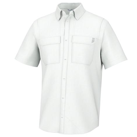 Huk Back Draft White Short  Sleeve Men's Shirt