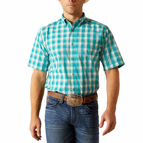 Ariat Short Sleeve Jace Turquoise Men's Shirt